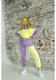 Спортивный костюм двухцветный сиренево-желтый